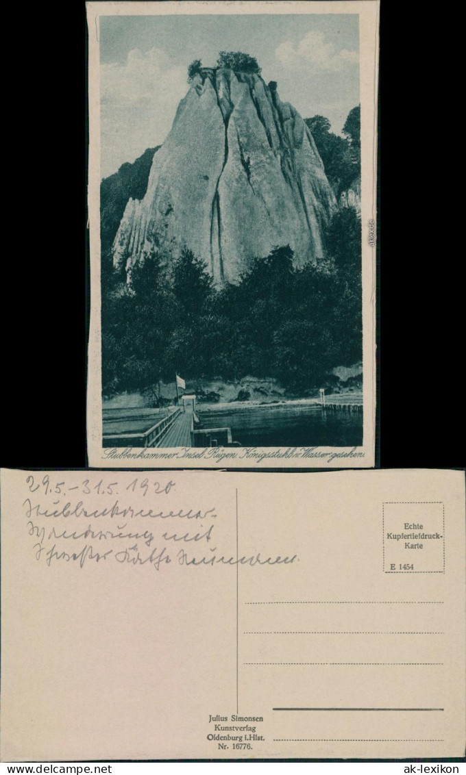 Ansichtskarte Stubbenkammer-Sassnitz Saßnitz Seesteg - Königstuhl 1928  - Sassnitz