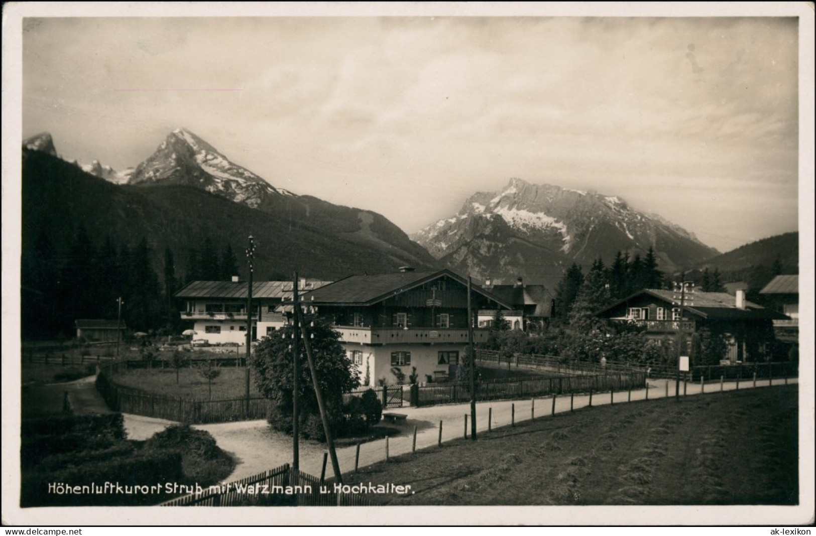 Ansichtskarte Strub-Bischofswiesen Straßenpartie 1932 - Bischofswiesen