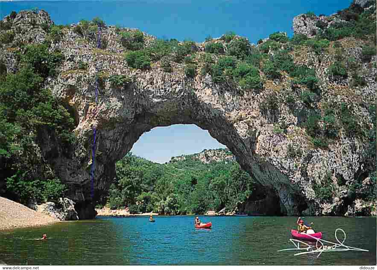 07 - Ardèche - Gorges De L'Ardèche - Le Pont D'Arc - Canoë Kayak - Flamme Postale De Vallon Pont D'Arc - CPM - Voir Scan - Vallon Pont D'Arc