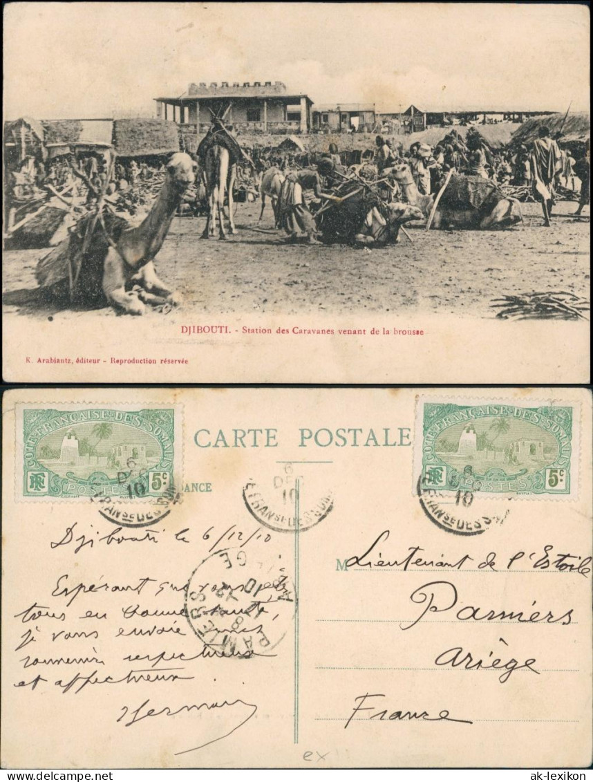 Postcard Dschibuti Djibouti Kamelmarkt 1910 - Somalie