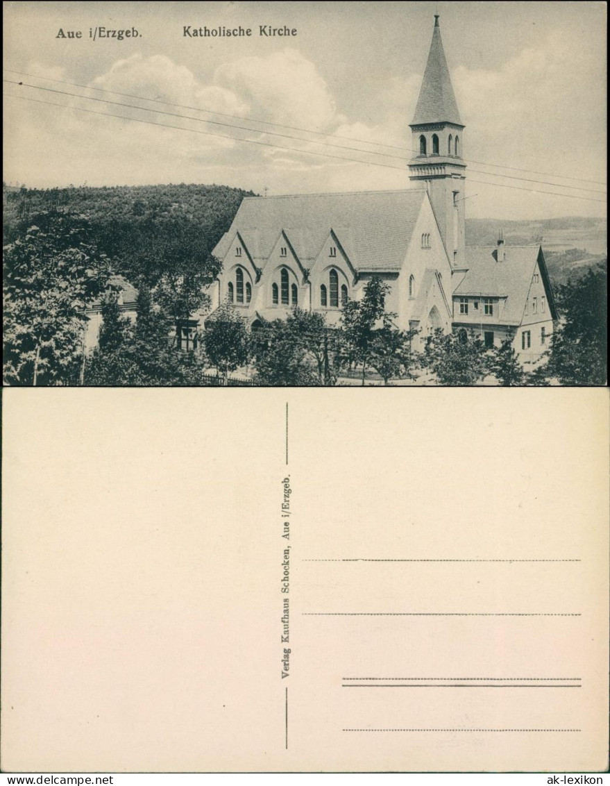 Ansichtskarte Aue (Erzgebirge) Partie An Der Katholischen Kirche 1911  - Aue