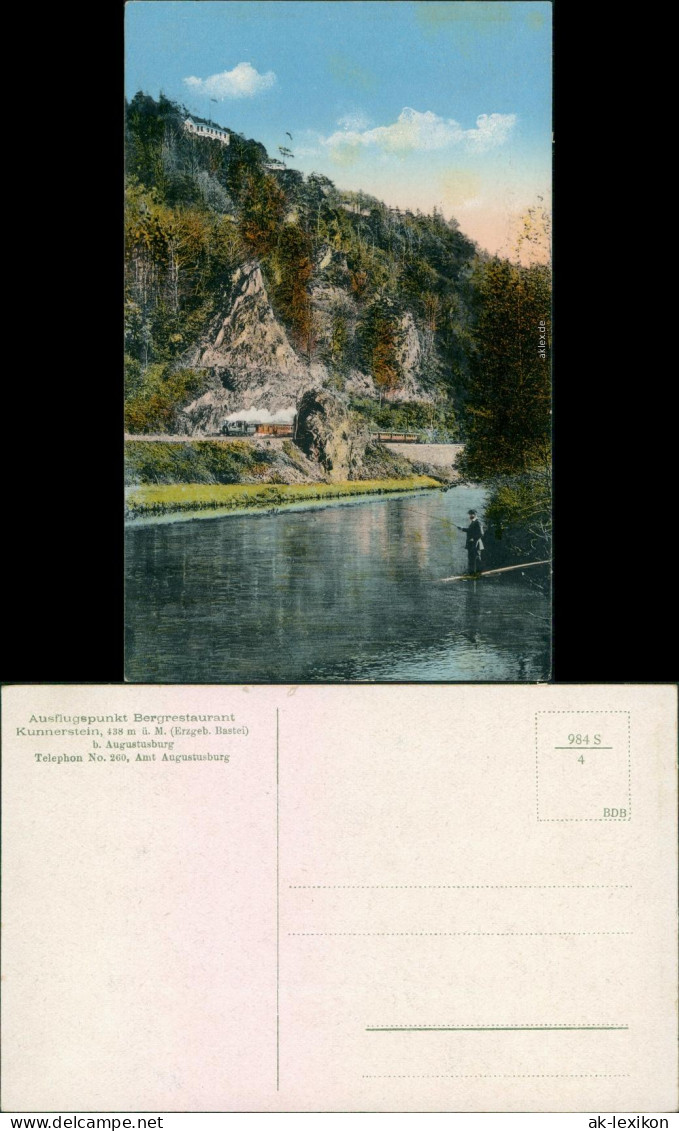 Ansichtskarte Augustusburg Erzgebirge Bergrestaurant Kunnerstein 1912  - Augustusburg