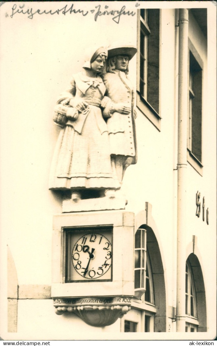 Foto Bad Karlshafen Sparkasse Mit Hugennottenuhr 1954 Privatfoto - Bad Karlshafen