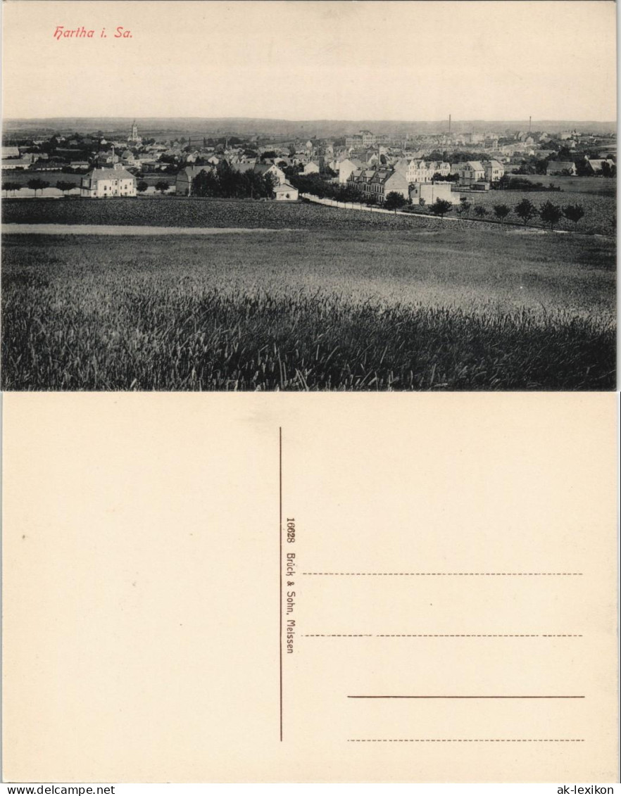 Ansichtskarte Hartha Blick Auf Hartha Vom Feld Aus 1913 - Hartha