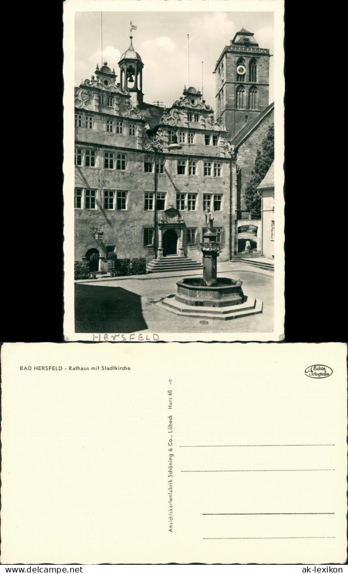 Ansichtskarte Bad Hersfeld Rathaus Mit Stadtkirche 1930 - Bad Hersfeld