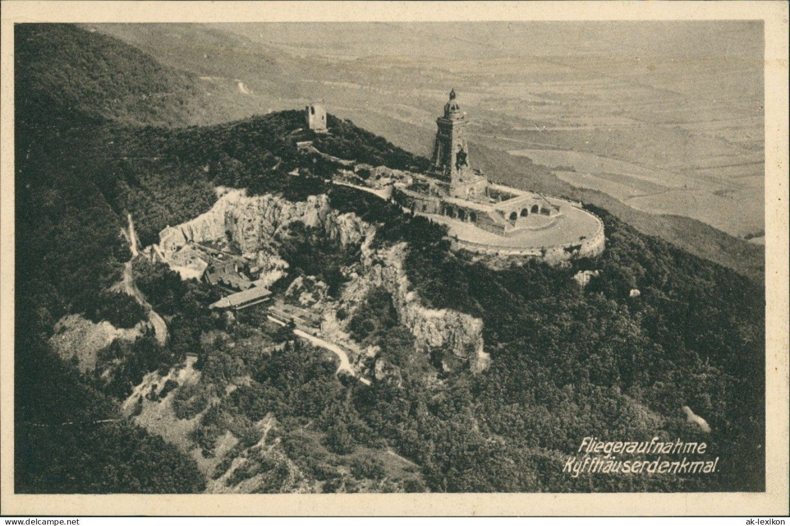 Kelbra (Kyffhäuser) Luftbild - Kaiser-Friedrich-Wilhelm/Barbarossa-Denkmal 1918 - Kyffhaeuser