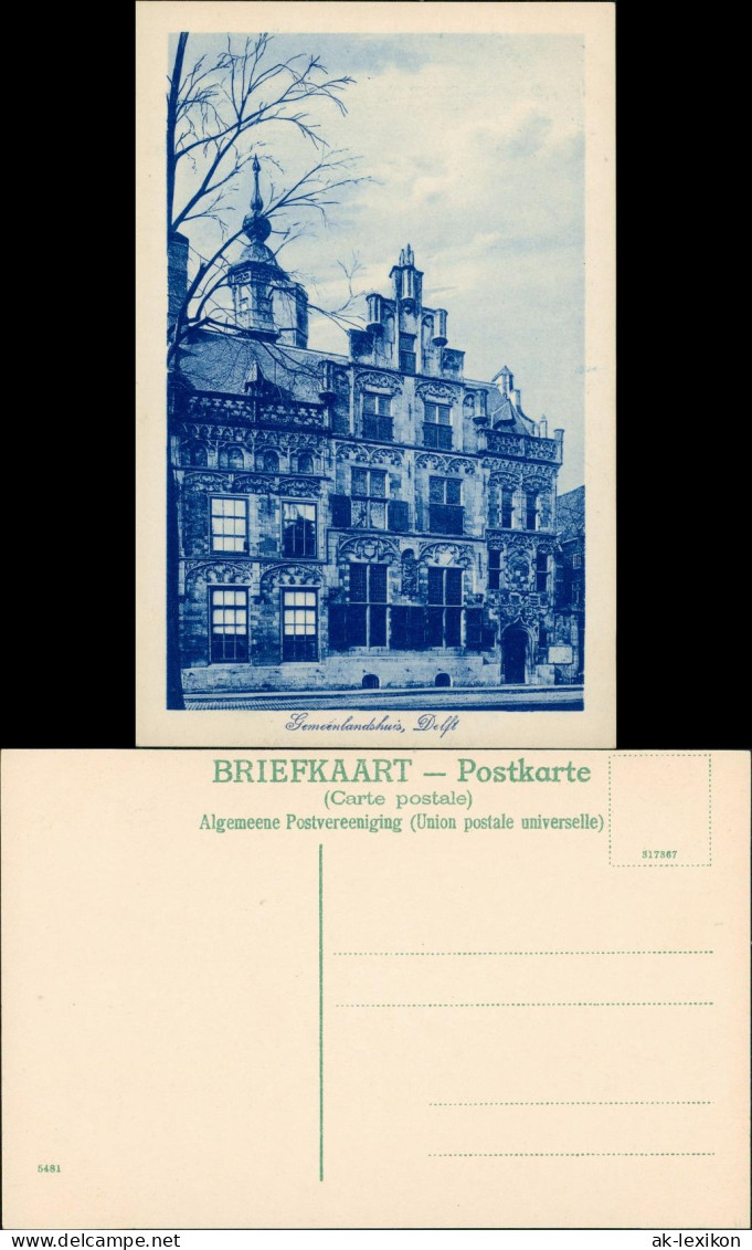 Postkaart Delft Delft Gemeenlandshuis 1928 - Delft