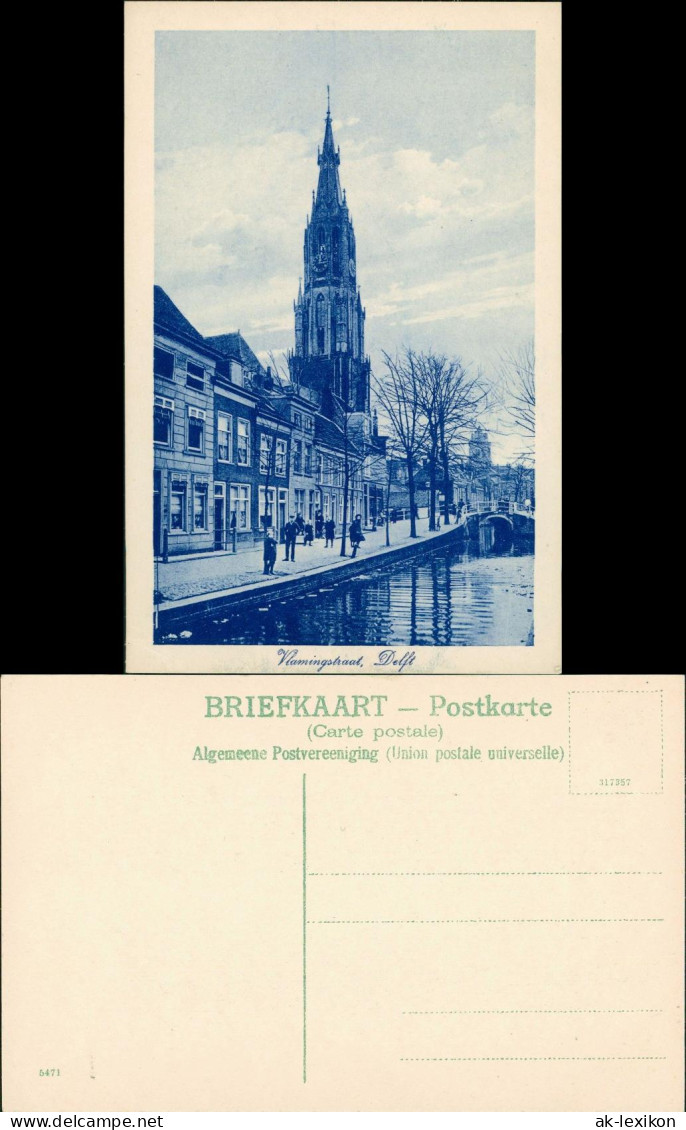 Postkaart Delft Delft Vlamingstraat 1928 - Delft