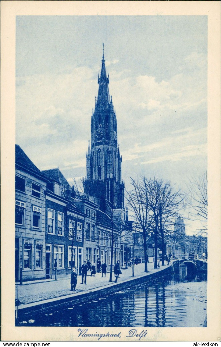 Postkaart Delft Delft Vlamingstraat 1928 - Delft