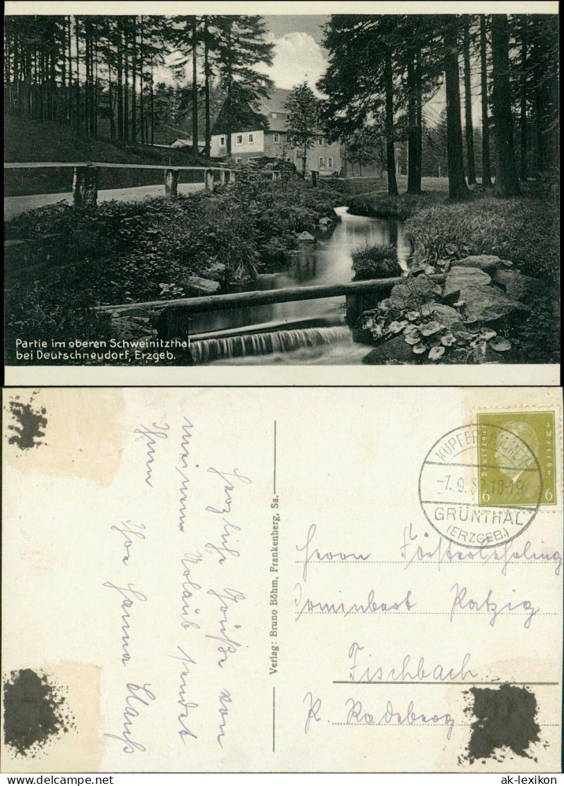 Ansichtskarte Deutschneudorf Partie Im Oberen Schweinitzthal 1932 - Deutschneudorf