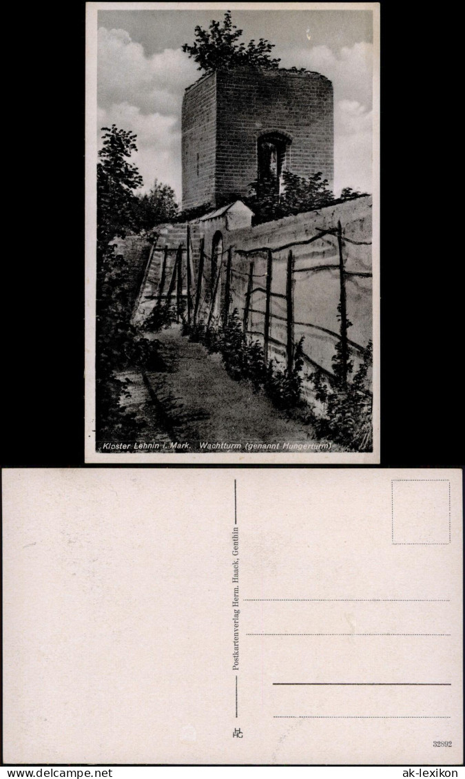 Ansichtskarte Kloster Lehnin Wachtturm (genannt Hungerturm 1934 - Lehnin