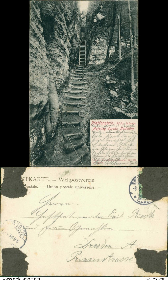 Pfaffendorf-Königstein (Sächsische Schweiz) Pfaffensteinv - Aufstieg V 1904 - Koenigstein (Saechs. Schw.)