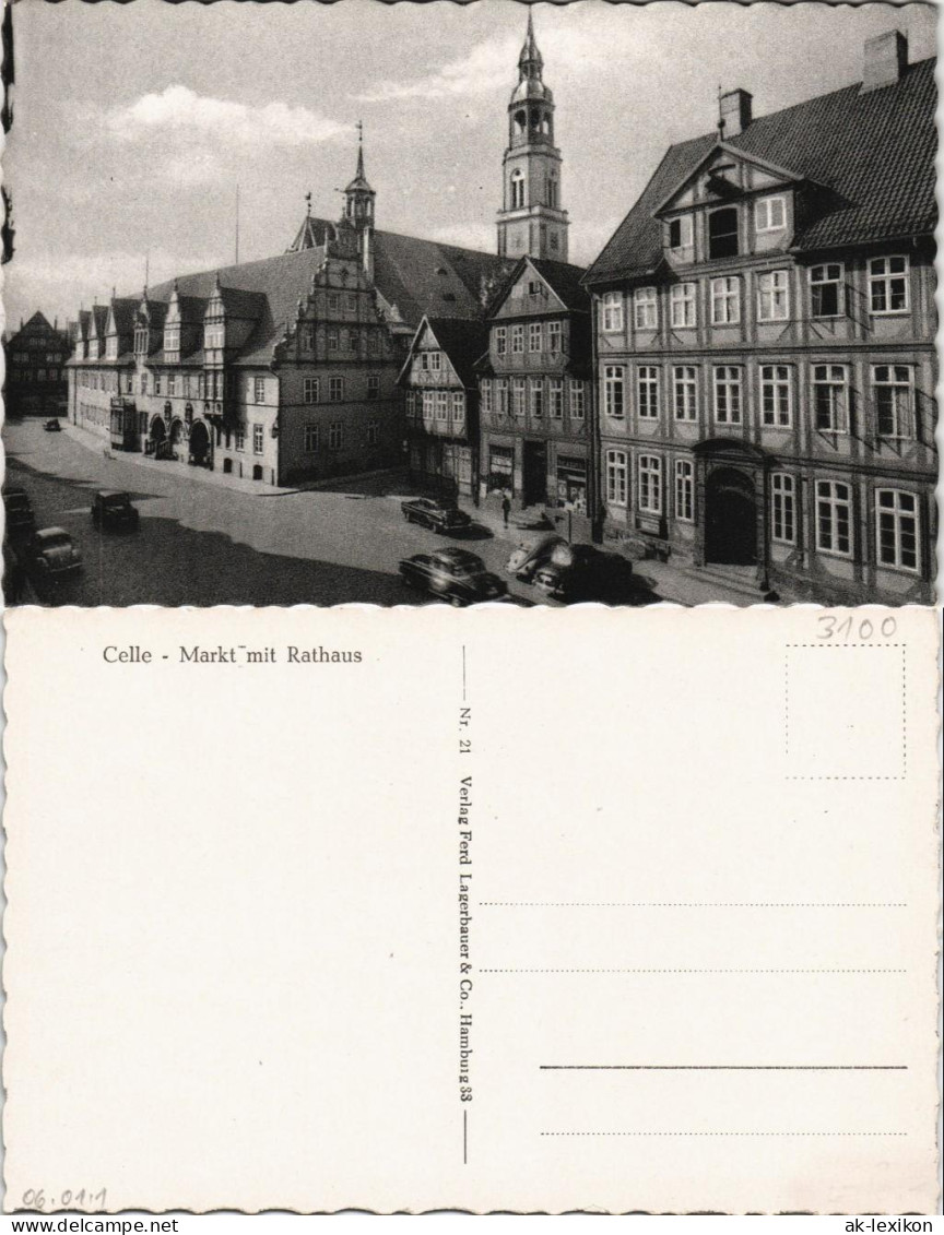 Ansichtskarte Celle Marktplatz Mit Rathaus 1956 - Celle