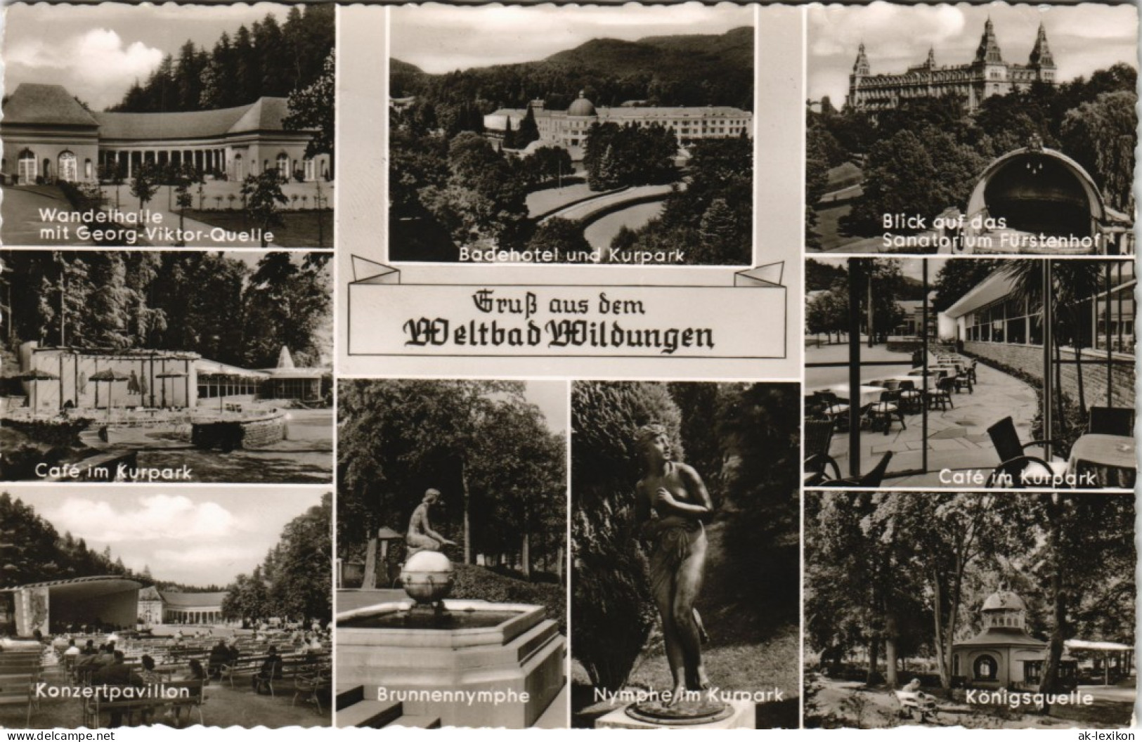 Bad Wildungen Mehrbild-AK Mit Fürstenhof, Wandelhalle, Café Park Uvm. 1980/1960 - Bad Wildungen