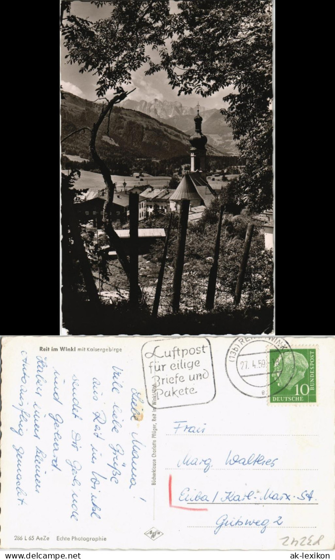 Reit Im Winkl Panorama-Ansicht Blick Kirche U. Kaisergebirge 1959 - Reit Im Winkl