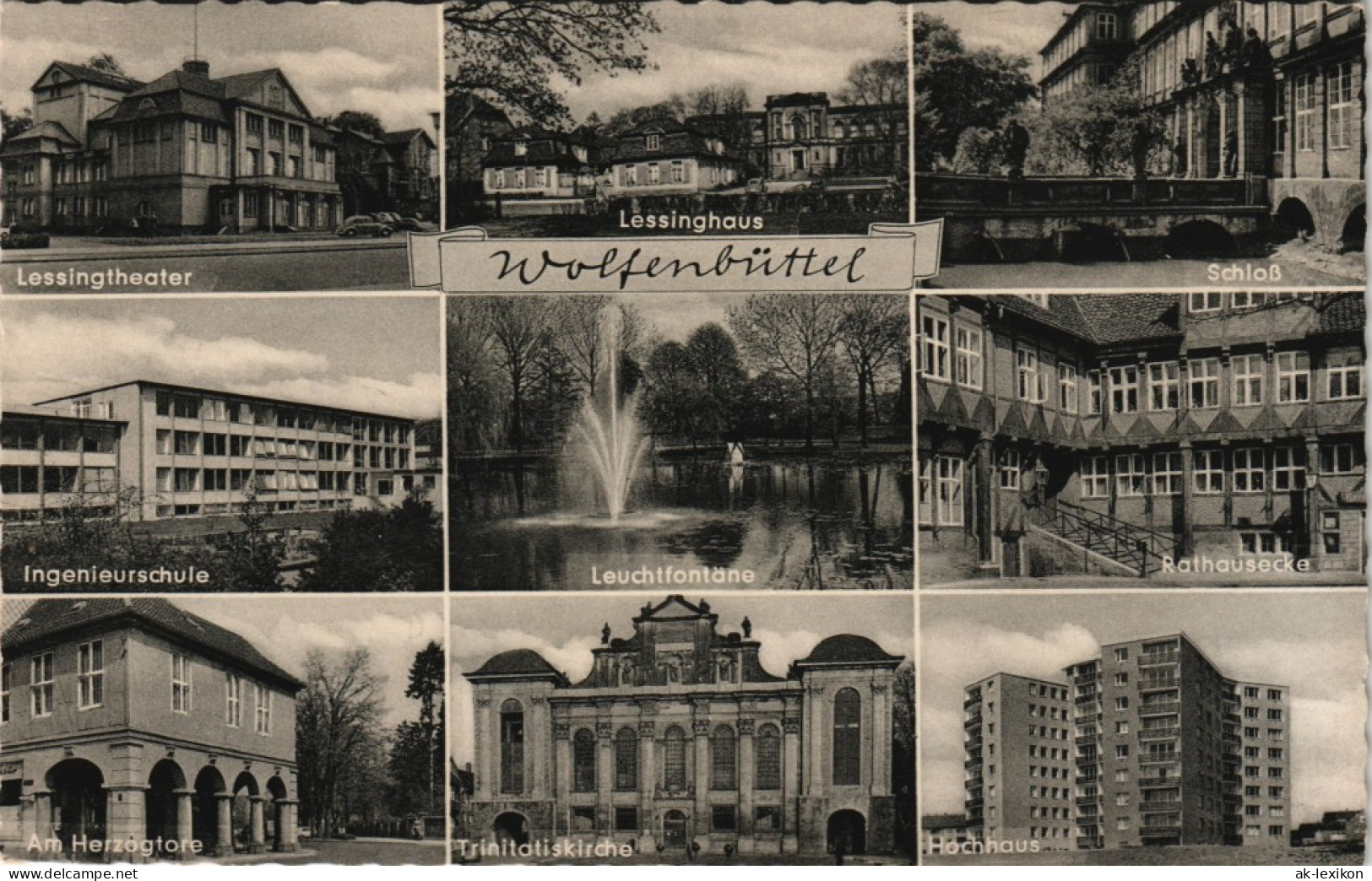 Wolfenbüttel Mehrbild-AK Ua. Lessing-Theater, Schule, Hochhaus Uvm. 1955 - Wolfenbüttel