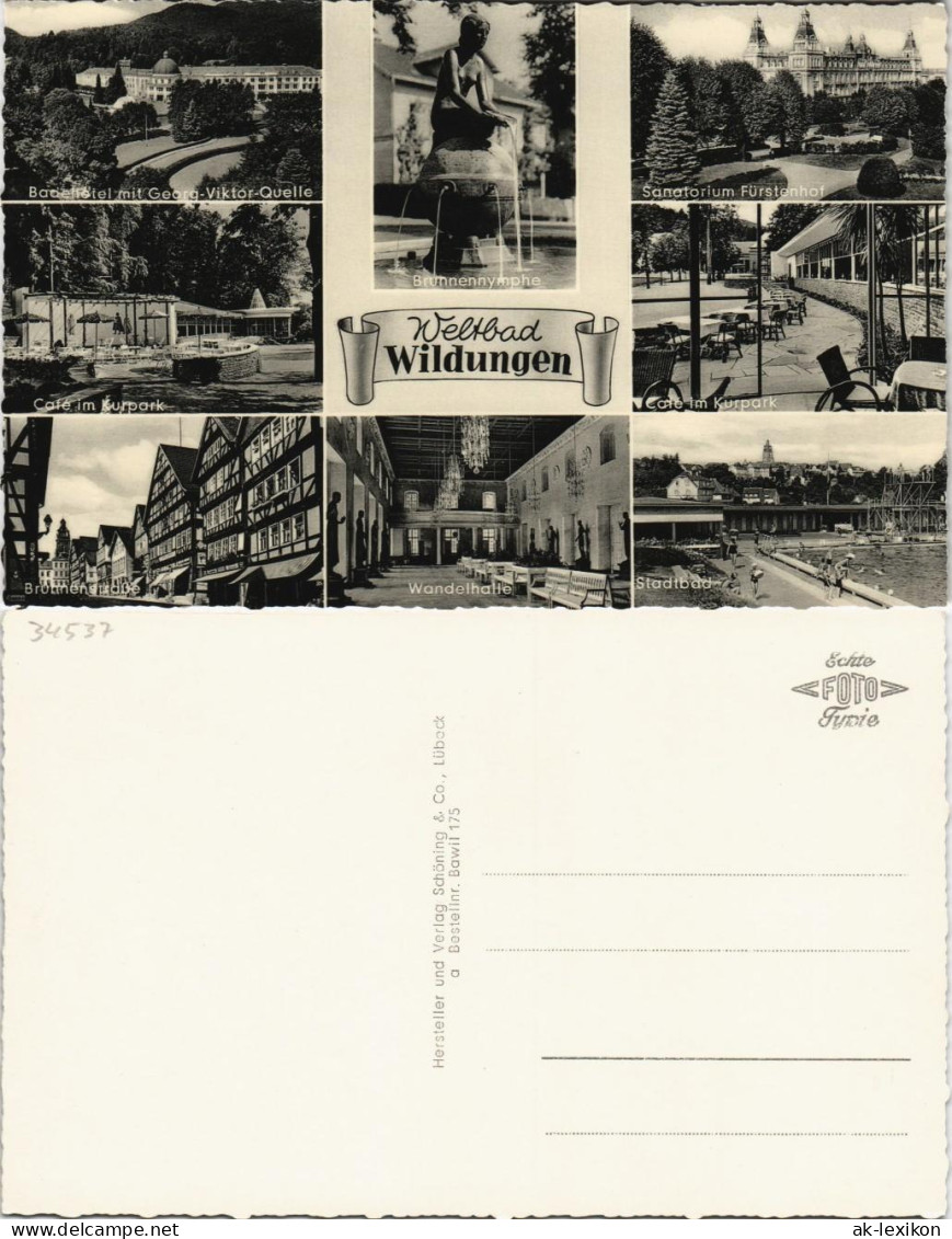 Bad Wildungen Mehrbild-AK Stadtteilansichten Ua. Fürstenhof, Stadtbad Uvm. 1960 - Bad Wildungen