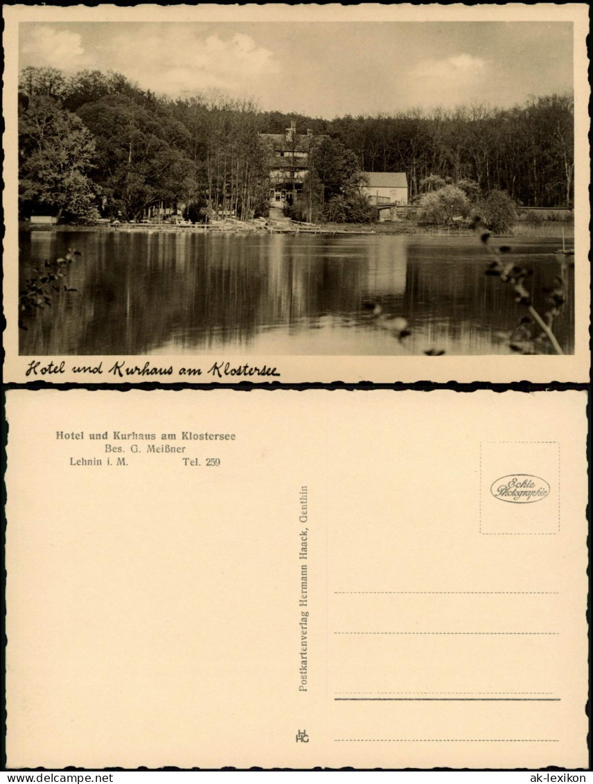 Ansichtskarte Lehnin-Kloster Lehnin Hotel Am Klostersee 1936 - Lehnin