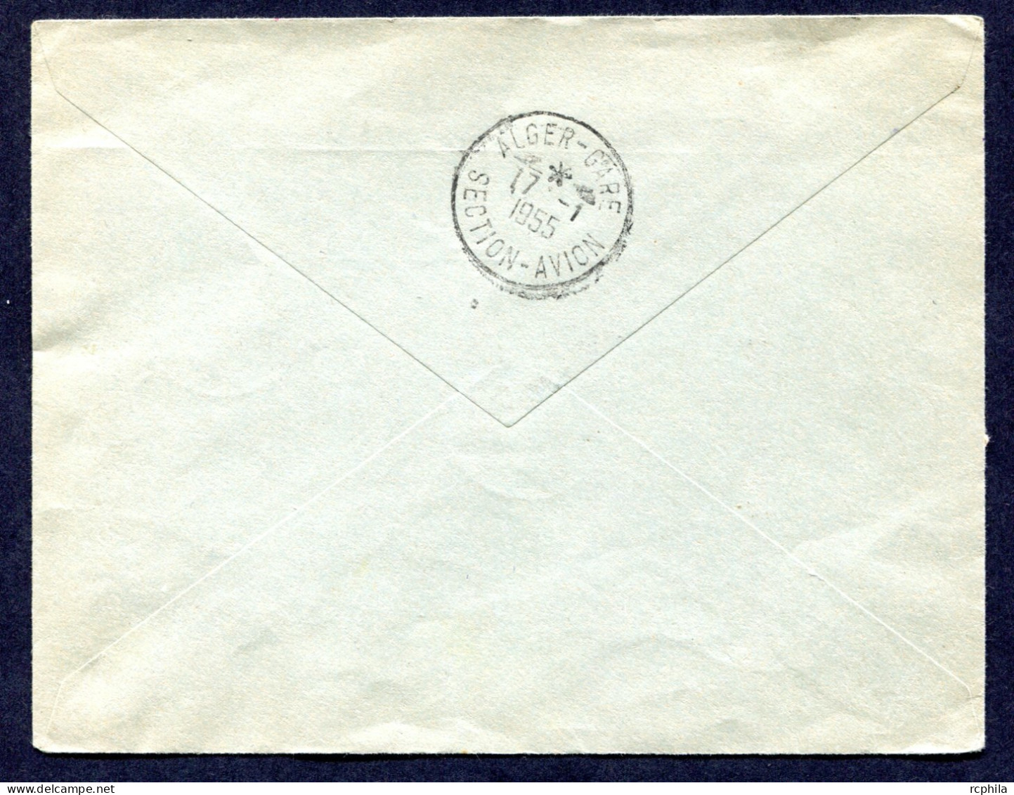 RC 27409 ALGERIE 1955 EL OUED - ALGER PAR AIR FRANCE 1er VOL FFC - TB - Lettres & Documents