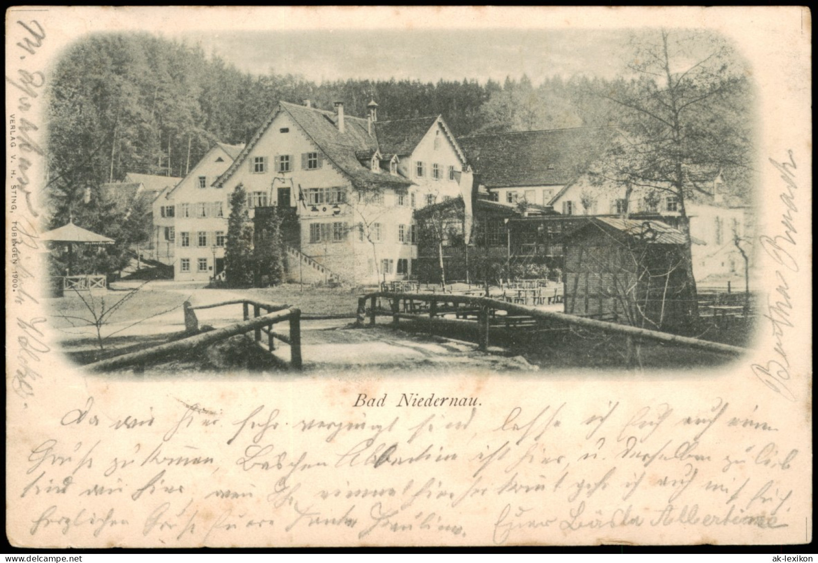 Niedernau-Rottenburg Neckar Restaurant 1900  Gel. Ankunftsstempel Wilhelmsdorf - Rottenburg