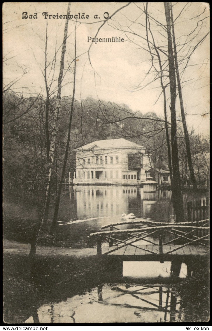 Ansichtskarte Bad Freienwalde Papenmühle 1909 - Bad Freienwalde