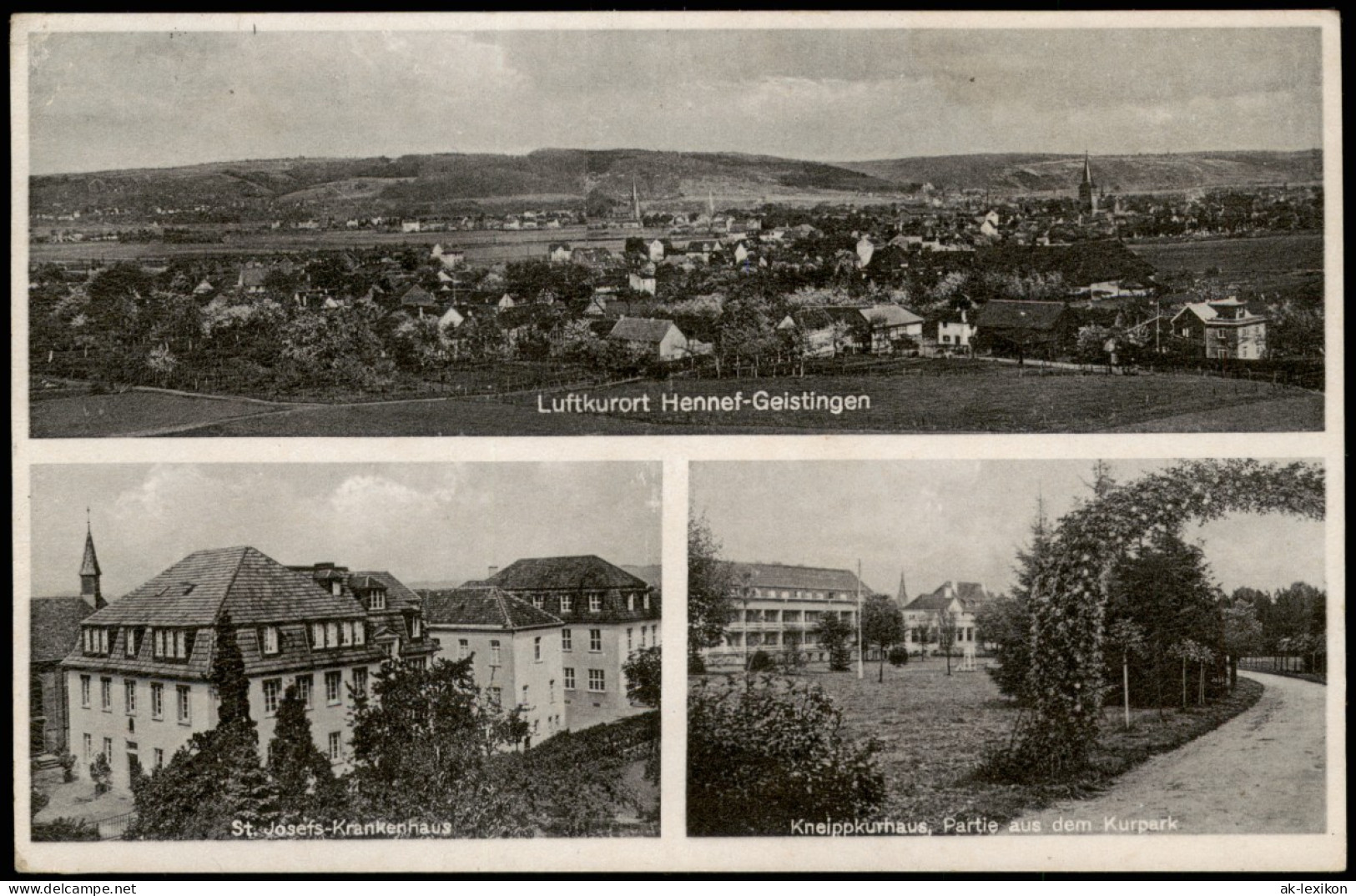 Ansichtskarte Hennef (Sieg) Geistingen - 3 Bild:Stadt Krankenhaus 1941 - Hennef