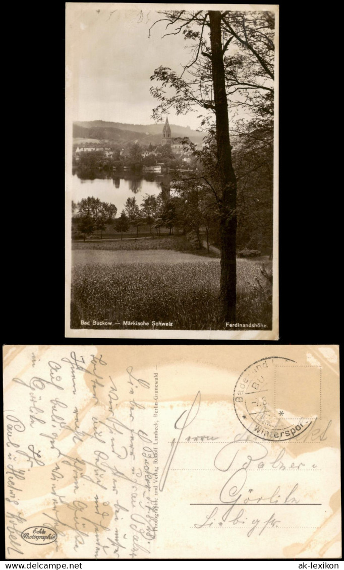 Ansichtskarte Buckow (Märkische Schweiz) Stadt Von Der Ferdinandshöhe 1938 - Buckow