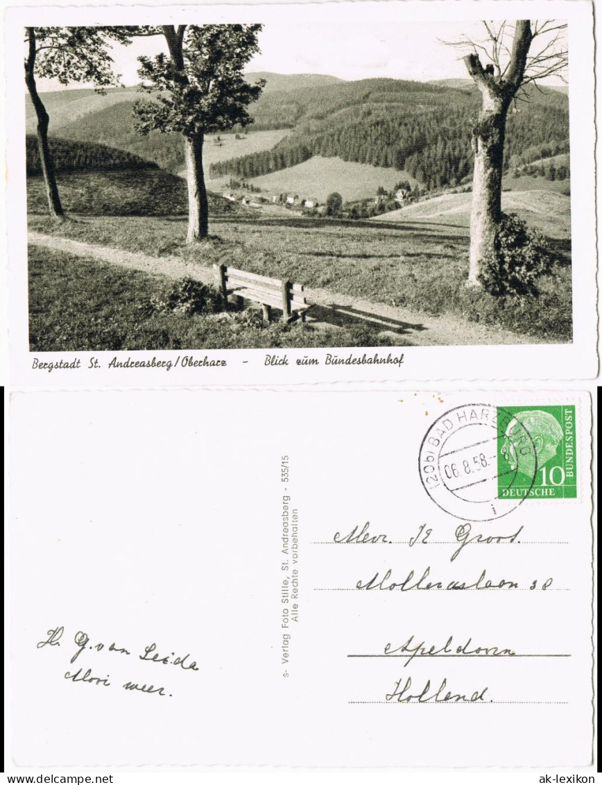 Ansichtskarte Sankt Andreasberg-Braunlage Blick Zum Bundesbahnhof 1958 - St. Andreasberg