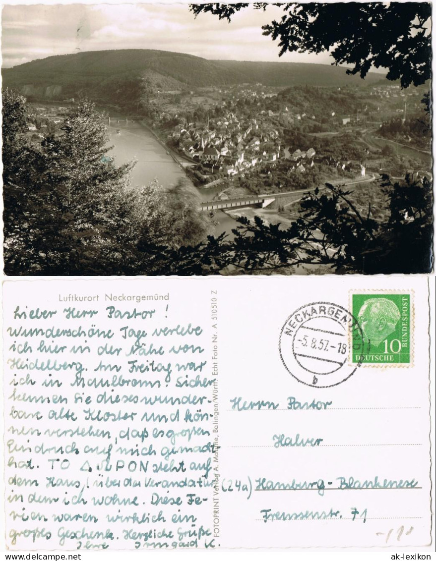 Ansichtskarte Neckargemünd Panorama-Ansicht 1957 - Neckargemuend