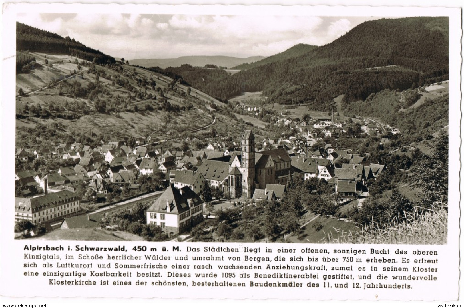 Ansichtskarte Alpirsbach Panorama Mit Beschreibung Der Örtlichkeit 1970 - Alpirsbach