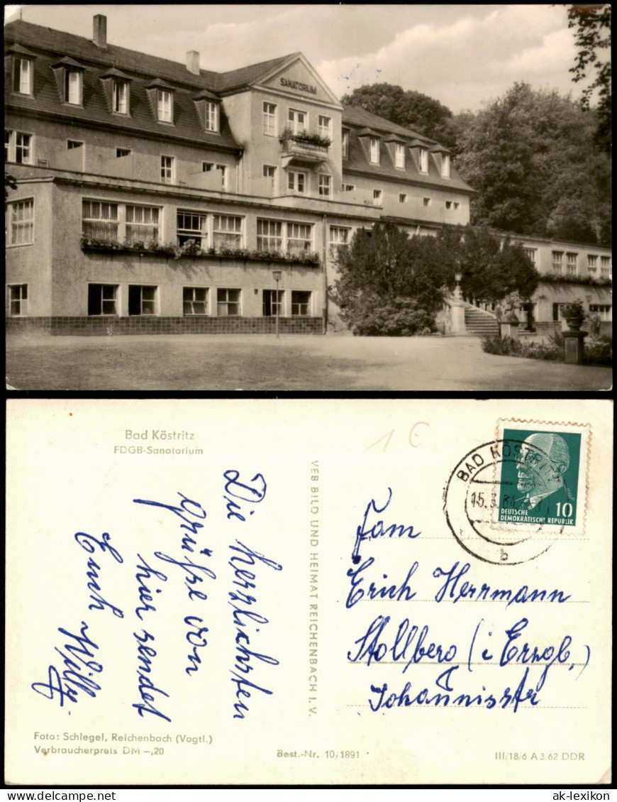 Ansichtskarte Bad Köstritz Partie Am FDGB-Sanatorium 1964/1962 - Bad Köstritz