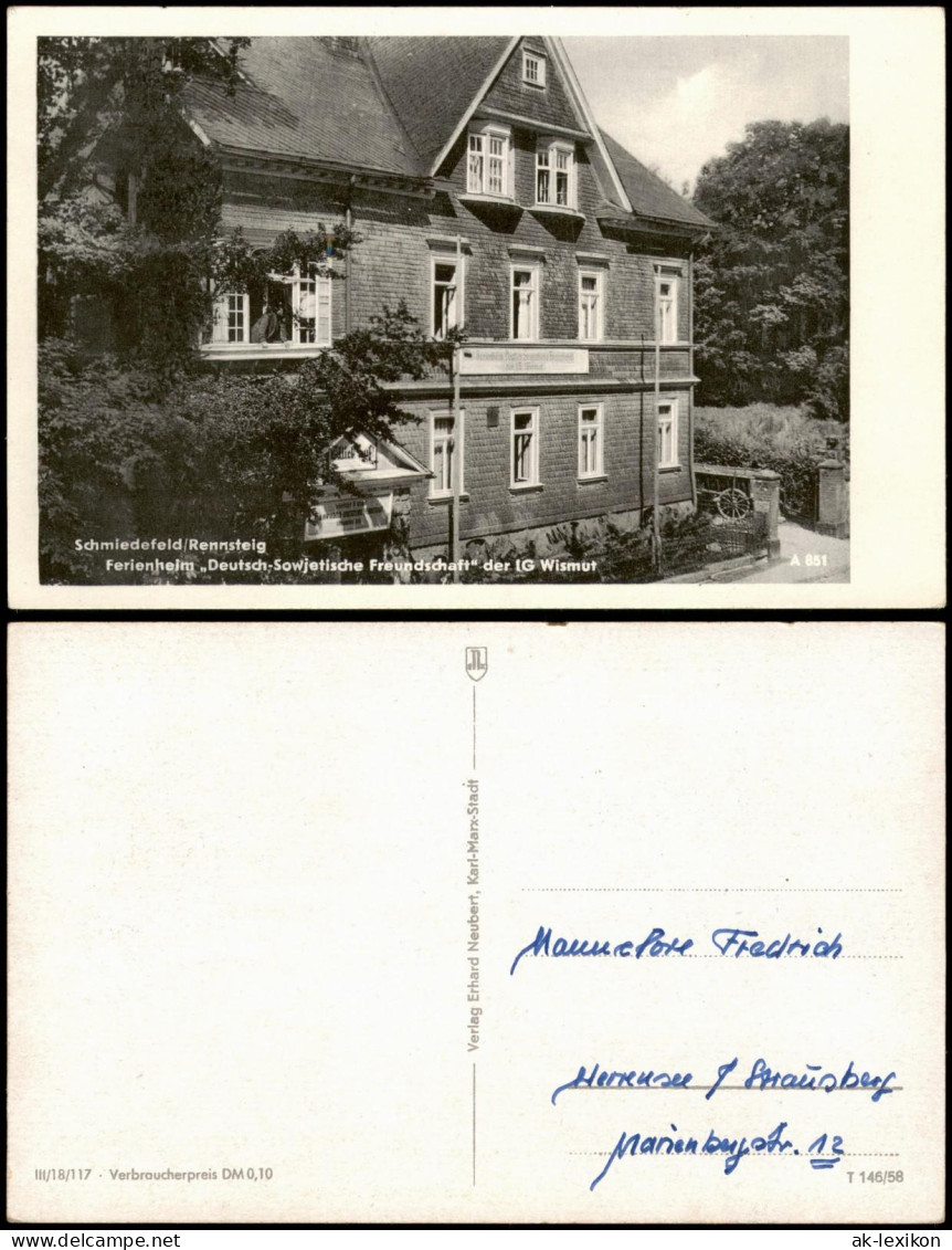 Schmiedefeld (Rennsteig) Ferienheim Deutsch-Sowjetische Freundschaft 1958 - Schmiedefeld