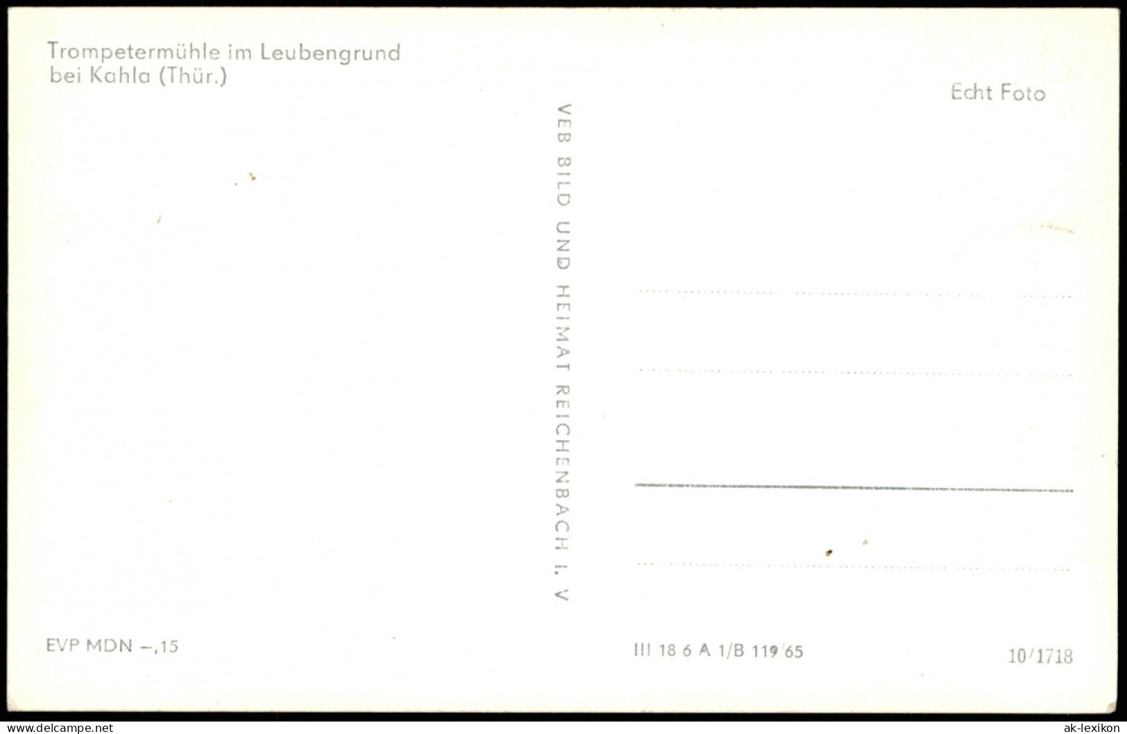 Ansichtskarte Kahla (Thüringen) Trompetermühle Im Leubengrund 1965 - Kahla