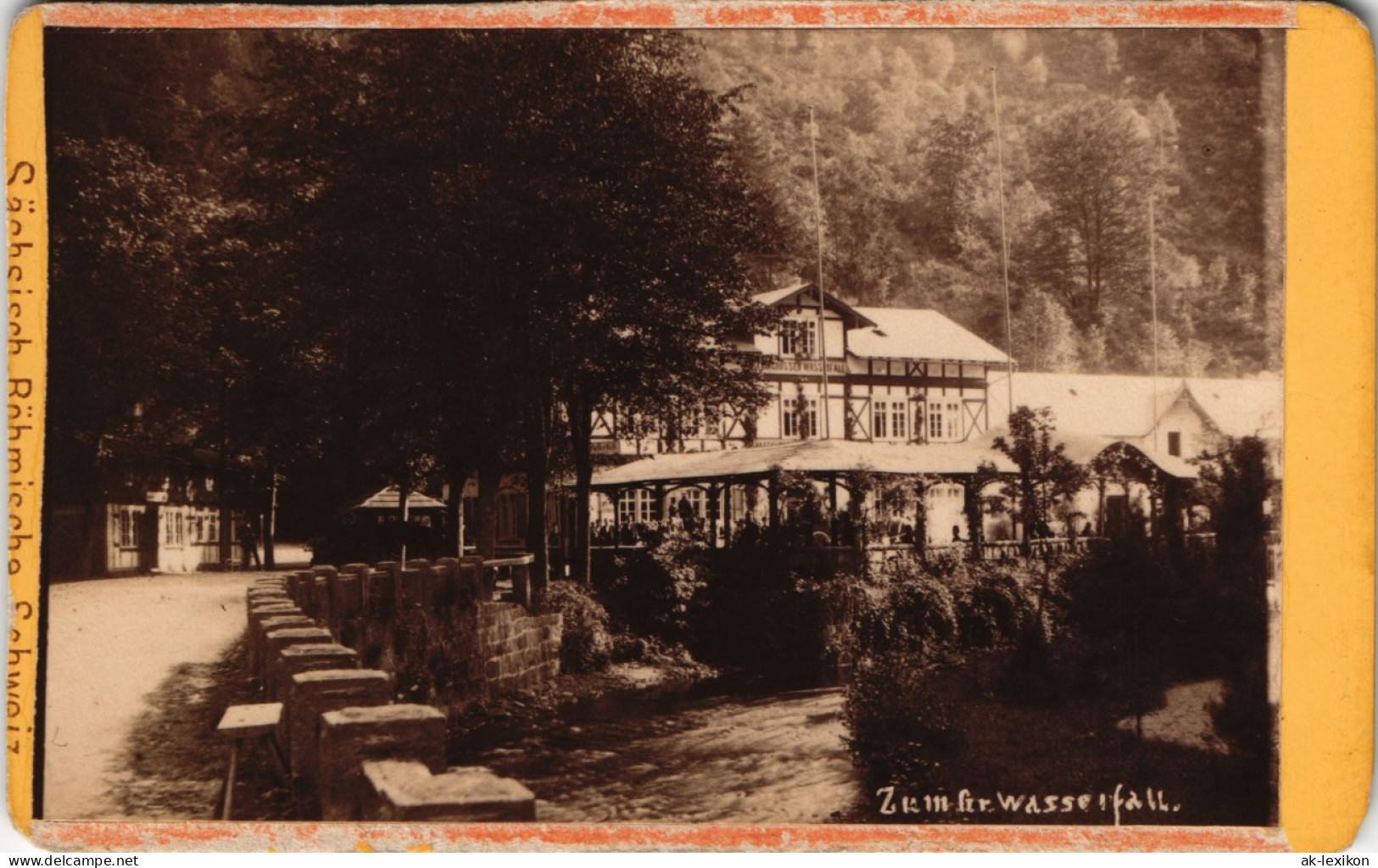 Lichtenhain-Sebnitz Lichtenhainer Wasserfall Restaurant CDV 1892   Kabinettfoto - Kirnitzschtal