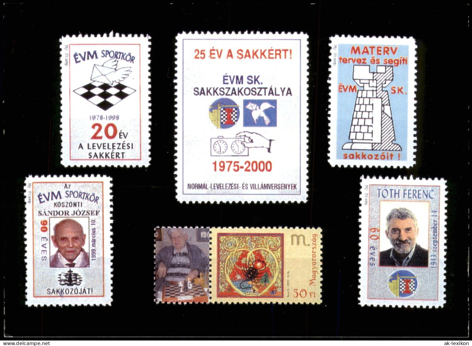 Schach (Chess) Motivkarte Mit Briefmarken (Papai Janos Collection) 2000 - Contemporain (à Partir De 1950)