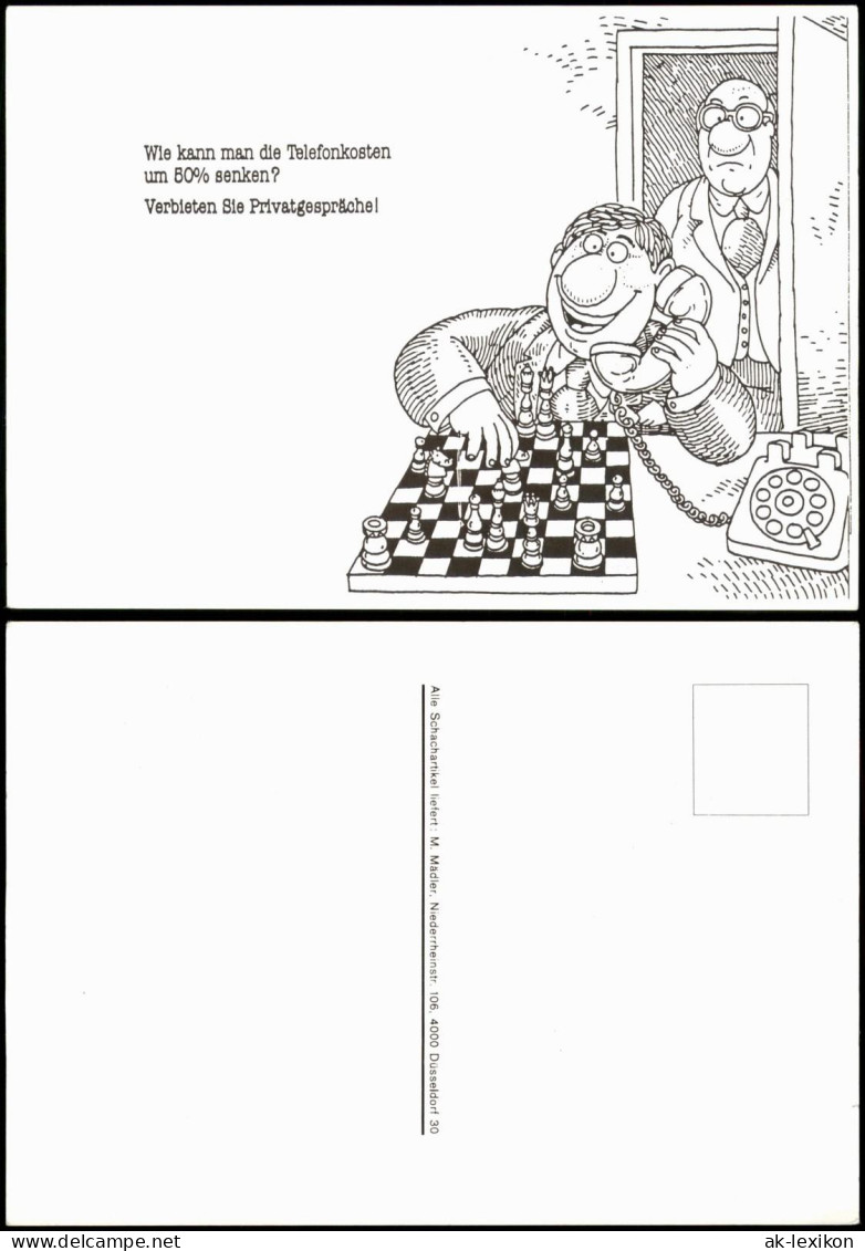 Ansichtskarte  Schach (Chess) Motivkarte Zum Thema "Telefon-Schach" 1990 - Contemporain (à Partir De 1950)