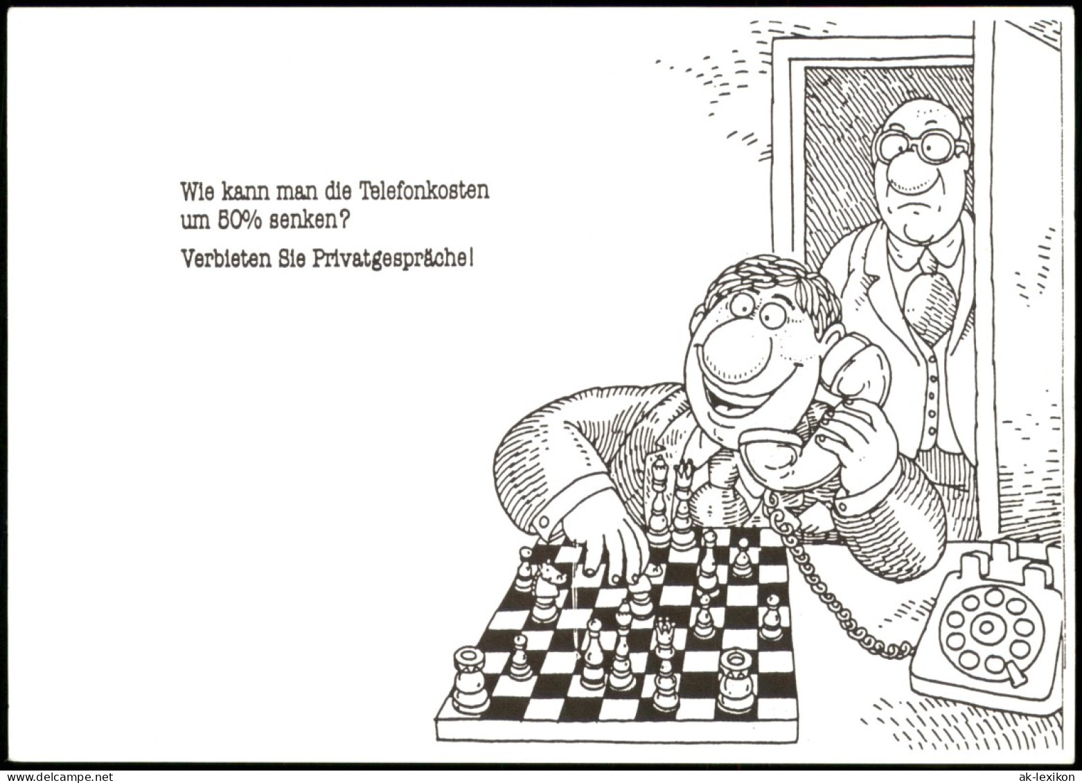 Ansichtskarte  Schach (Chess) Motivkarte Zum Thema "Telefon-Schach" 1990 - Contemporain (à Partir De 1950)