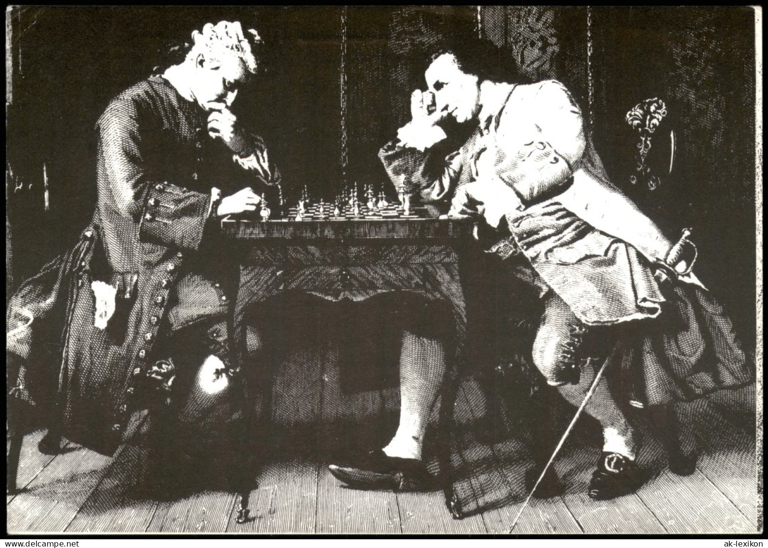 Ansichtskarte  Schach (Chess) Motivkarte Spieler Vor Dem Schachbrett 1985 - Contemporain (à Partir De 1950)