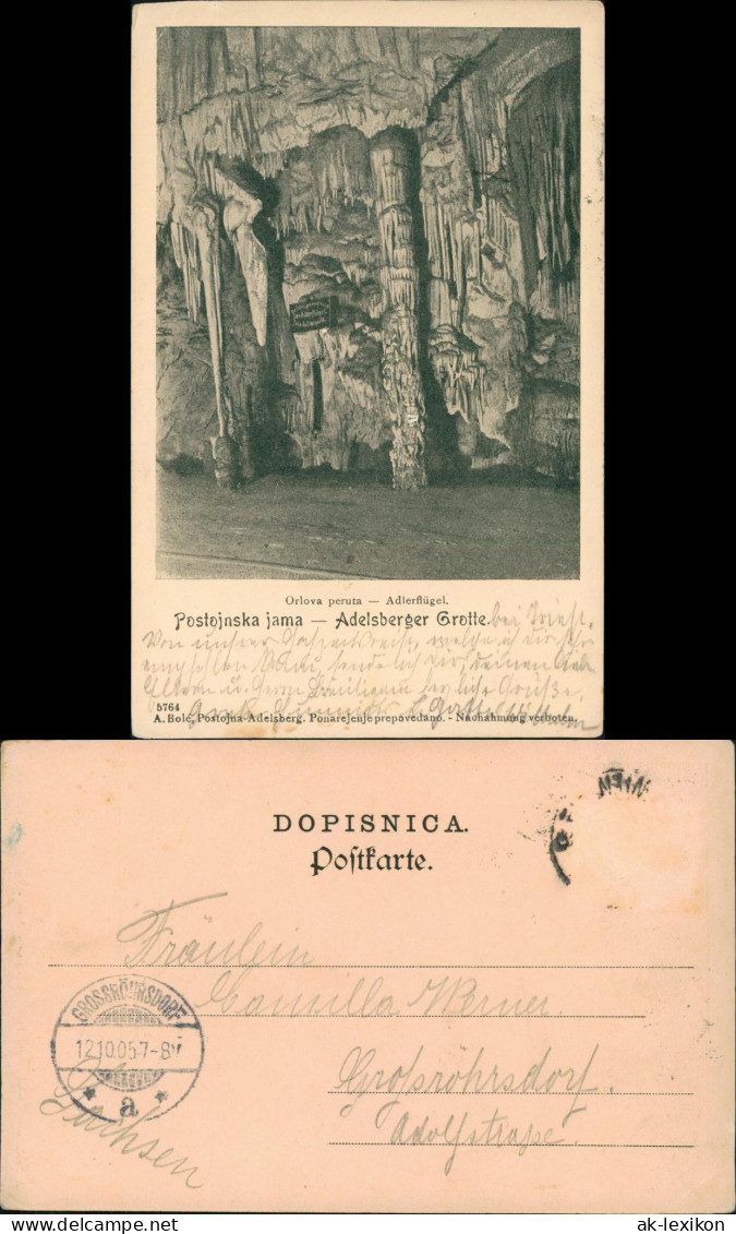 Postcard Adelsberg Postojna Postojnska Jama – Adelsberger Grotte 1905 - Slowenien