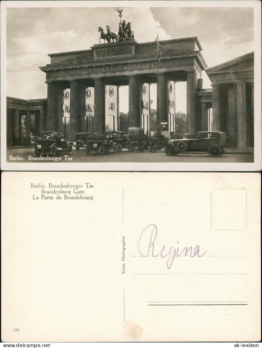 Mitte-Berlin Auto Verkehr Brandenburger Tor Brandenburg Gate 1930 - Brandenburger Door