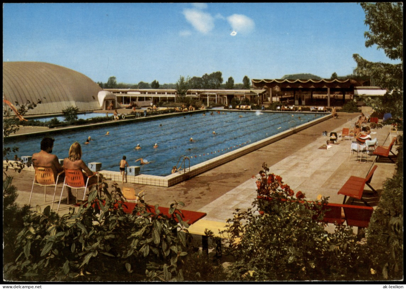 Ansichtskarte Herne Schwimmbad Revierpark Gysenberg 1965 - Herne