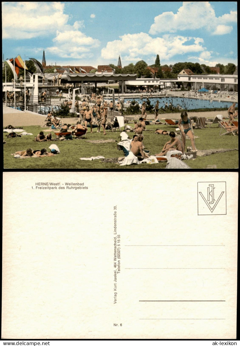 Herne Wellenbad Freizeitpark Des Ruhrgebiets, Belebtes Freibad 1960 - Herne