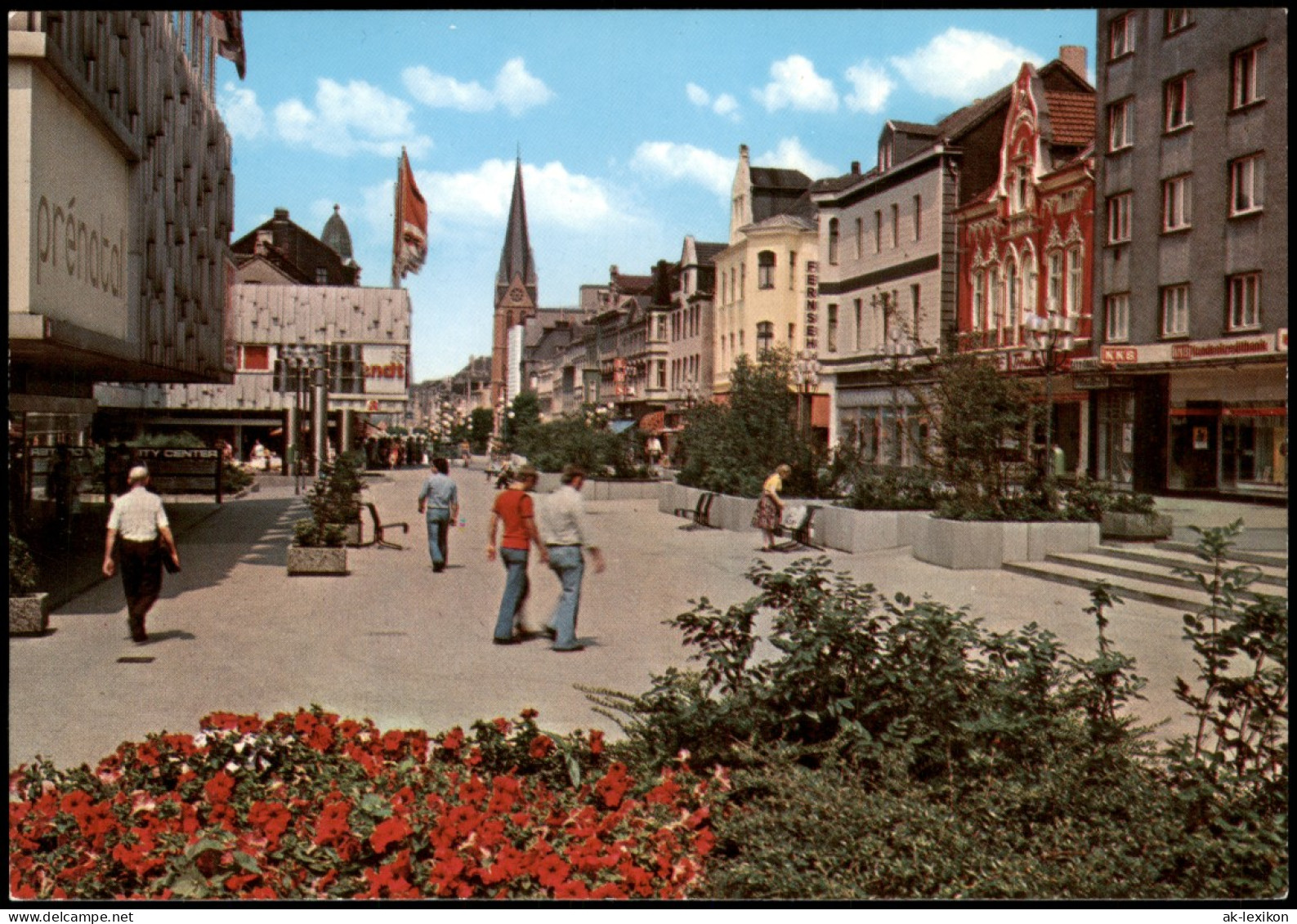 Ansichtskarte Herne Bahnhofstraße (Fußgängerzone) Personen Geschäfte 1970 - Herne