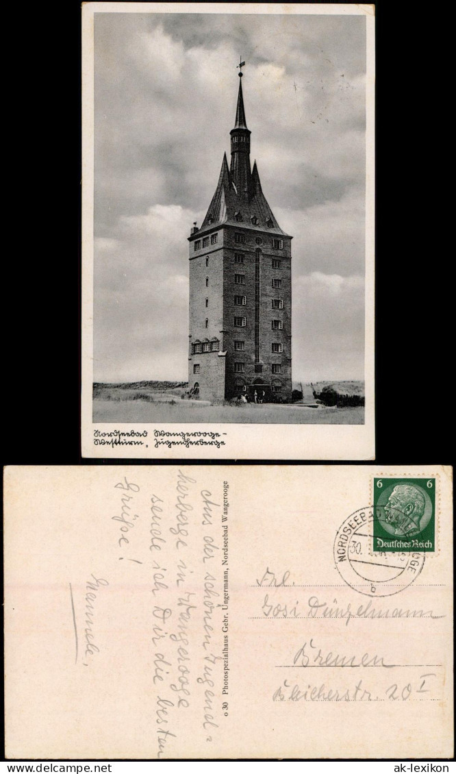 Ansichtskarte Wangerooge Leuchtturm Roter Sand 1939 - Wangerooge
