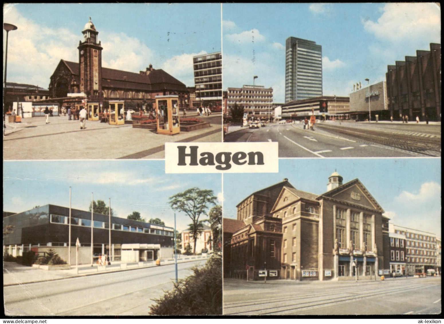 Hagen (Westfalen) 4 Bild: Bahnhof, Halle, Kaufhaus Und Hochhaus 1976 - Hagen