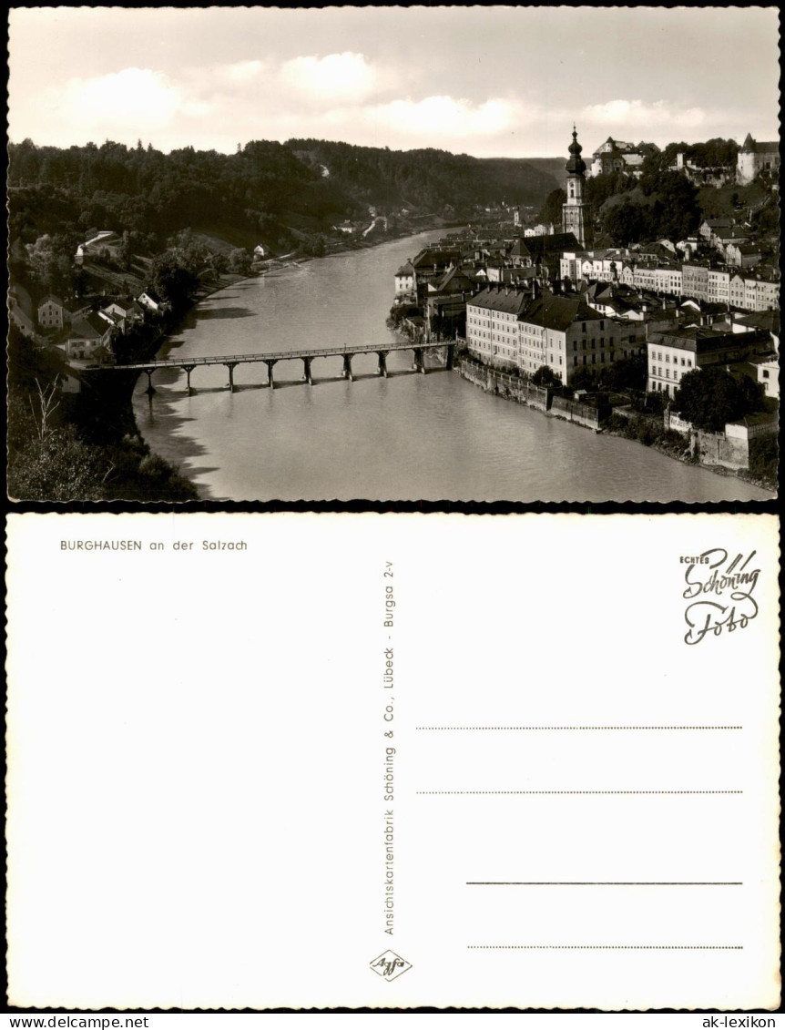 Ansichtskarte Burghausen Blick Auf Stadt Und Brücke 1963 - Burghausen