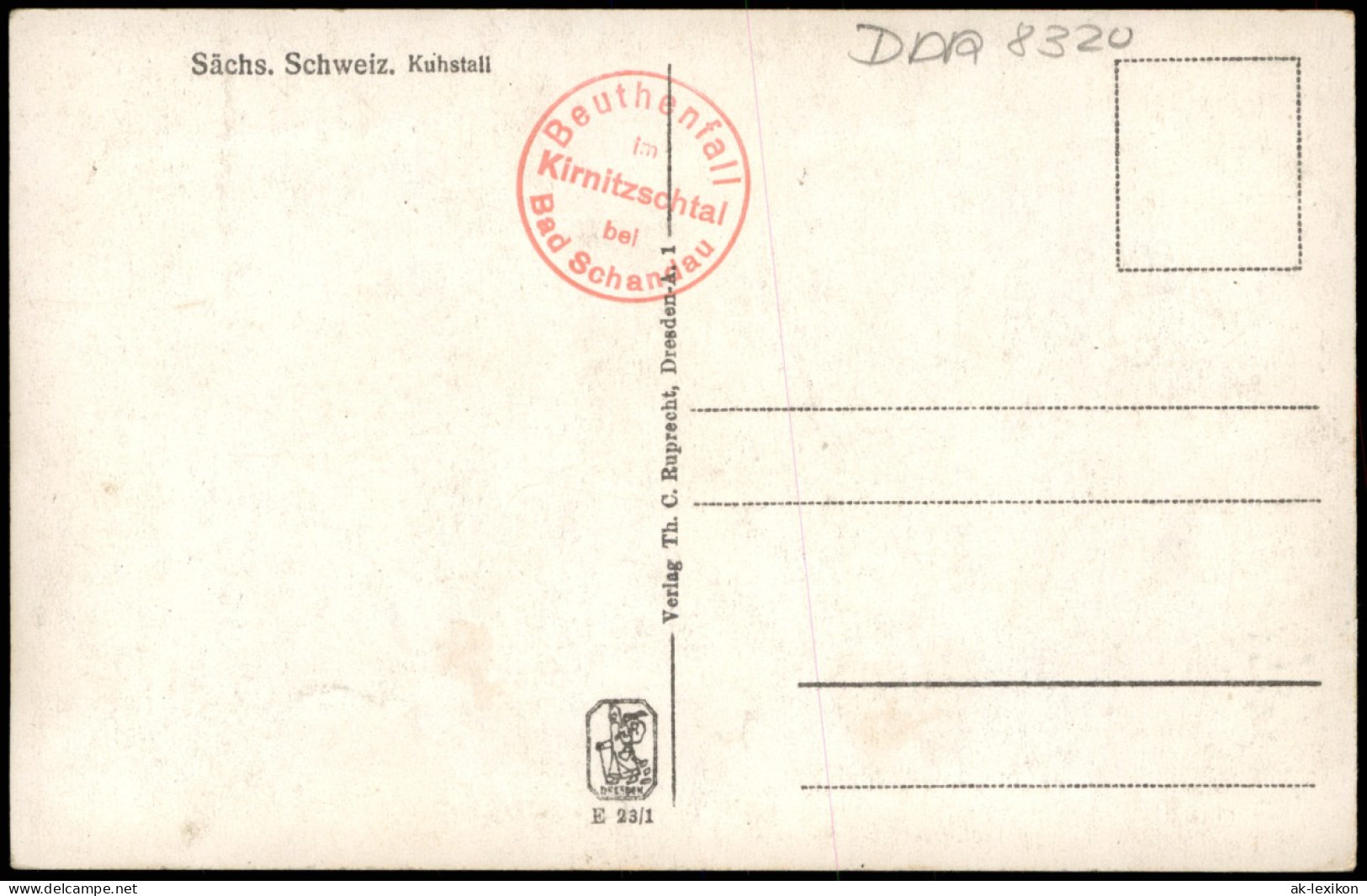 Kirnitzschtal-Sebnitz Sächs. Schweiz, Kuhstall Sächsische Schweiz 1920 - Kirnitzschtal