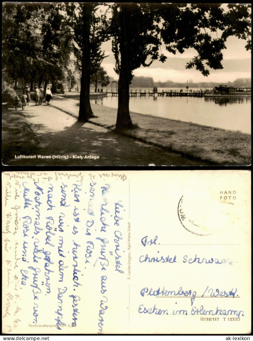 Ansichtskarte Waren (Müritz) Kietz-Anlage Zur DDR-Zeit 1957 - Waren (Müritz)