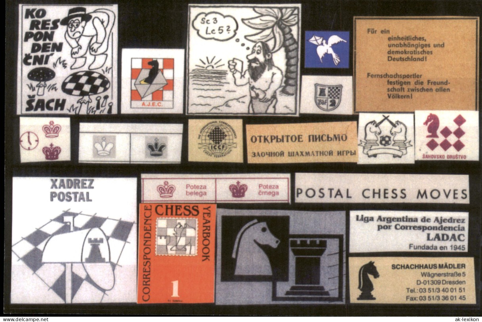 Ansichtskarte  Schach Chess Motivkarte Mit Schach-Motiven Chess-Signs 1990 - Contemporain (à Partir De 1950)