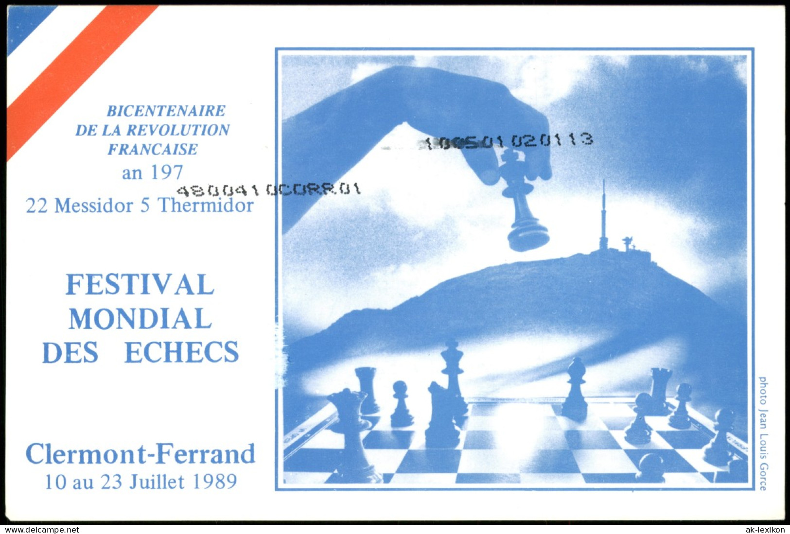 Schach Motiv-AK FESTIVAL MONDIAL DES ECHECS Clermont-Ferrand 2003/1989 - Contemporain (à Partir De 1950)